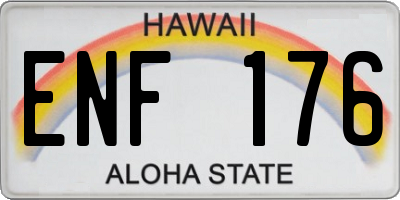 HI license plate ENF176