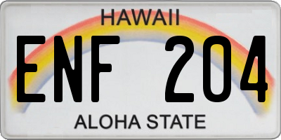 HI license plate ENF204
