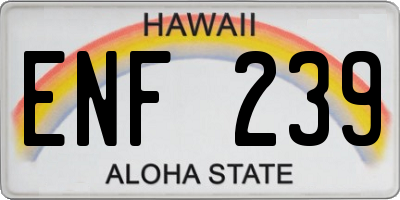 HI license plate ENF239