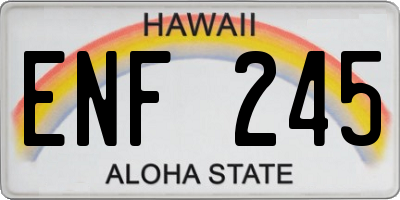 HI license plate ENF245