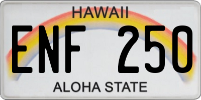 HI license plate ENF250