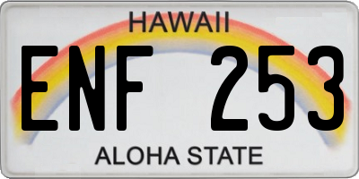 HI license plate ENF253