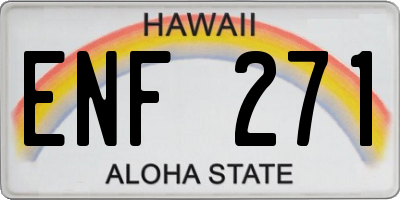 HI license plate ENF271