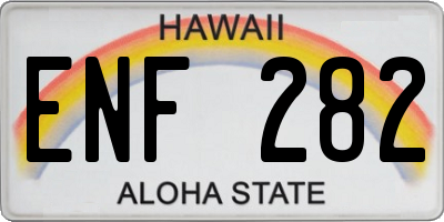 HI license plate ENF282