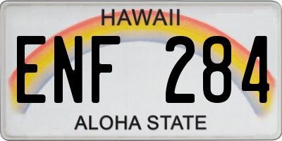 HI license plate ENF284