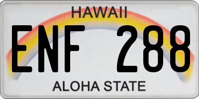 HI license plate ENF288