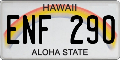 HI license plate ENF290