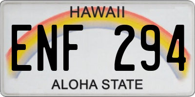 HI license plate ENF294