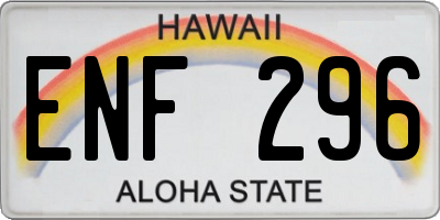 HI license plate ENF296