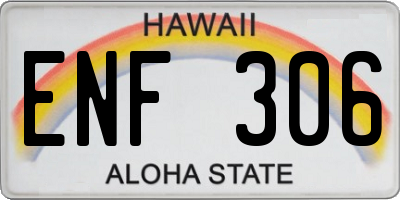 HI license plate ENF306