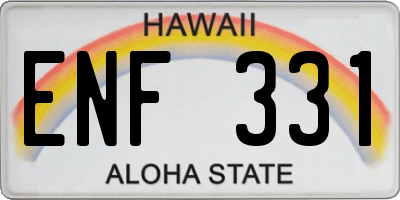 HI license plate ENF331