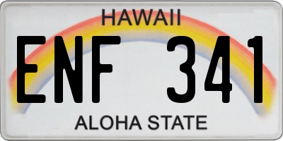 HI license plate ENF341