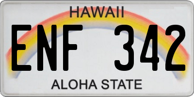 HI license plate ENF342