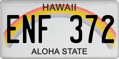 HI license plate ENF372