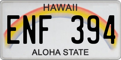 HI license plate ENF394
