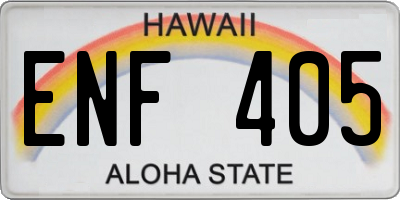 HI license plate ENF405