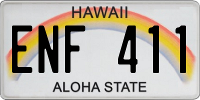 HI license plate ENF411
