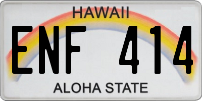 HI license plate ENF414