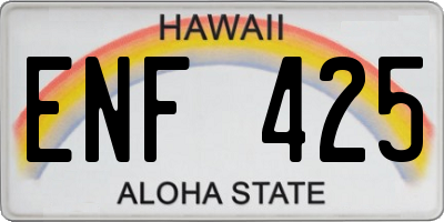 HI license plate ENF425