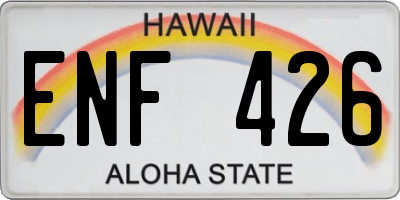 HI license plate ENF426