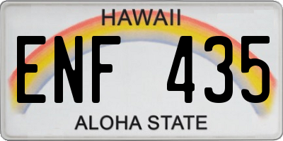 HI license plate ENF435
