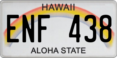 HI license plate ENF438