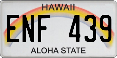 HI license plate ENF439