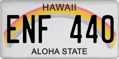 HI license plate ENF440