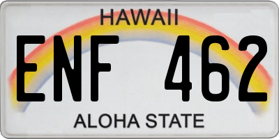 HI license plate ENF462