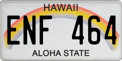 HI license plate ENF464