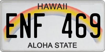 HI license plate ENF469
