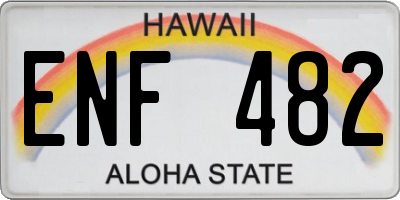 HI license plate ENF482