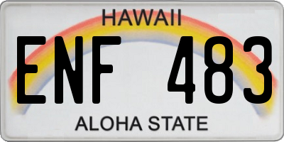 HI license plate ENF483