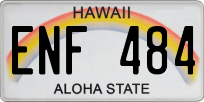 HI license plate ENF484