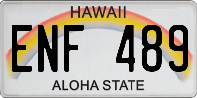 HI license plate ENF489