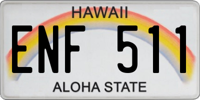 HI license plate ENF511
