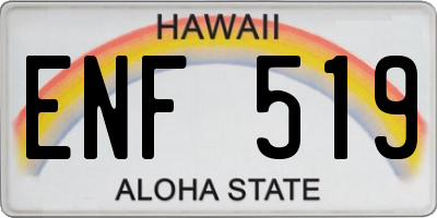 HI license plate ENF519