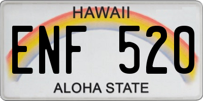 HI license plate ENF520