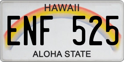 HI license plate ENF525