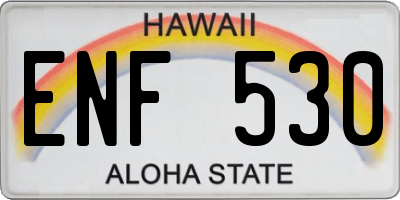 HI license plate ENF530