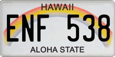 HI license plate ENF538