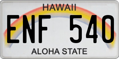 HI license plate ENF540
