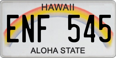 HI license plate ENF545