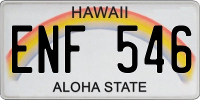 HI license plate ENF546