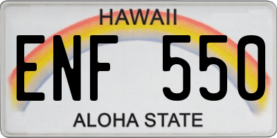 HI license plate ENF550