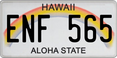 HI license plate ENF565