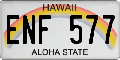 HI license plate ENF577