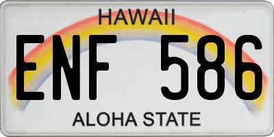 HI license plate ENF586