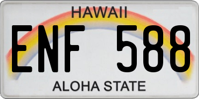 HI license plate ENF588