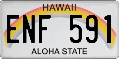 HI license plate ENF591